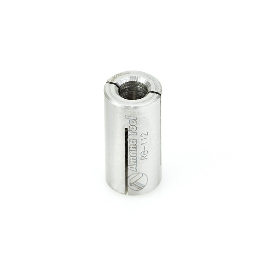 Amana Tool. High Precision Router Collet Reducer | 12mm Overall Dia x 6mm Inner Dia x 1" Long | RB-112 