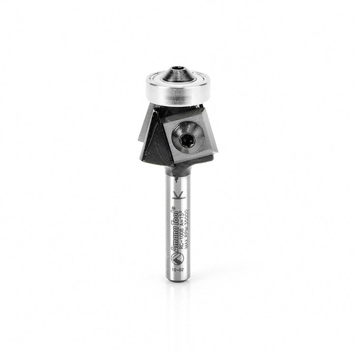 Amana Tool. Insert Bevel Trim Router Bit | 15°x 13⁄16 Dia x 7⁄16 x 1⁄4" Shank | RC-1008 