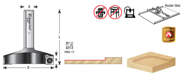 Amana Tool. Spoilboard Surfacing Insert | 2 1⁄2 Dia x 1⁄2 x 1⁄2" Shank | RC-2257 