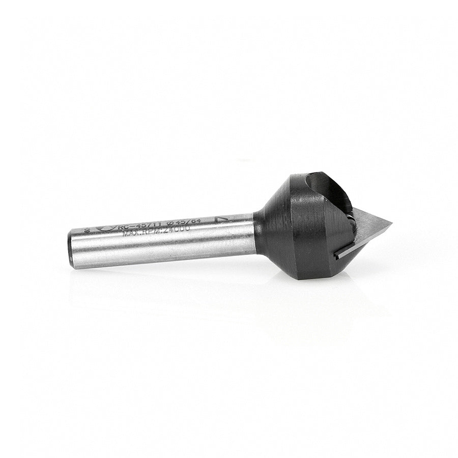 Amana Tool. In-Tech 'V' Groove Insert Router Bit | 45°x 11⁄16 Dia x 21⁄64 x 1⁄4" Shank | RC-45711 