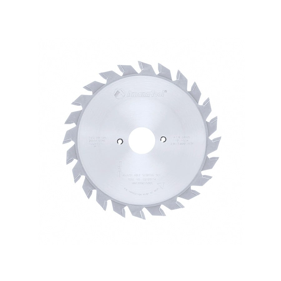 Amana Tool. Adjustable Type Scoring Sets - 125mm Dia x 24T ATB - 12° - 20mm Bore | SS125T14 