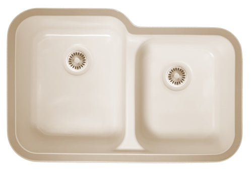 Bisque Karran Large / Small Bowl Acrylic Undermount Sink - A-360R