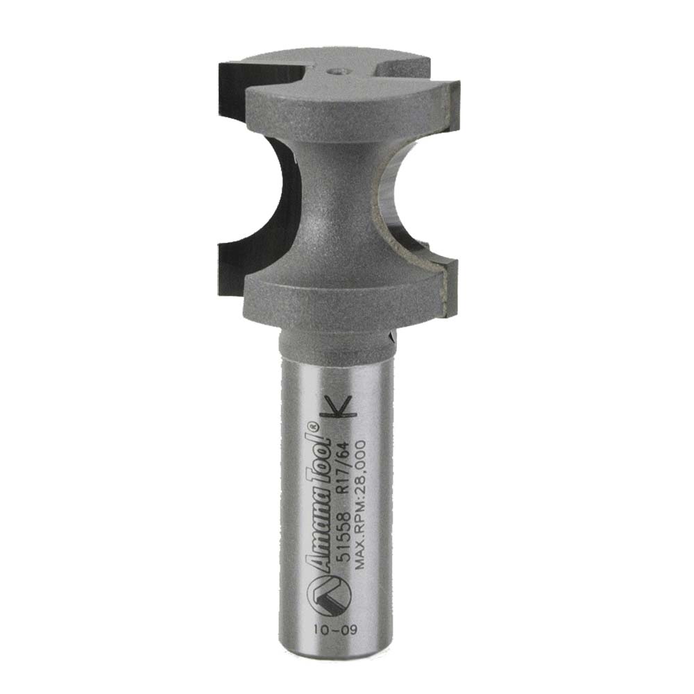 Amana Tool. Bullnose Router Bit | 17⁄64 Radius x 1 1⁄32 Dia x 1 x 1⁄2"Shank | 51558 