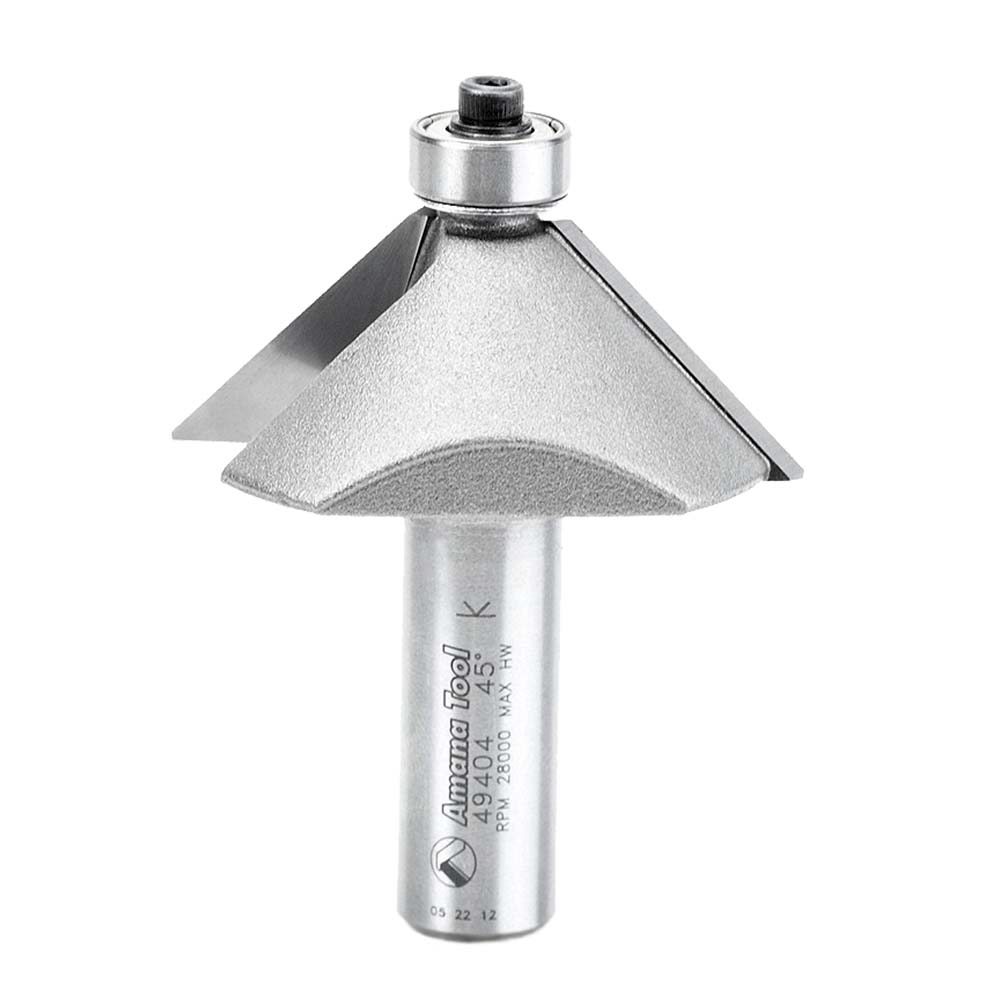 Chamfer Router Bit | 45 Degree x 1 31⁄32 Dia x 3⁄4 x 1⁄2