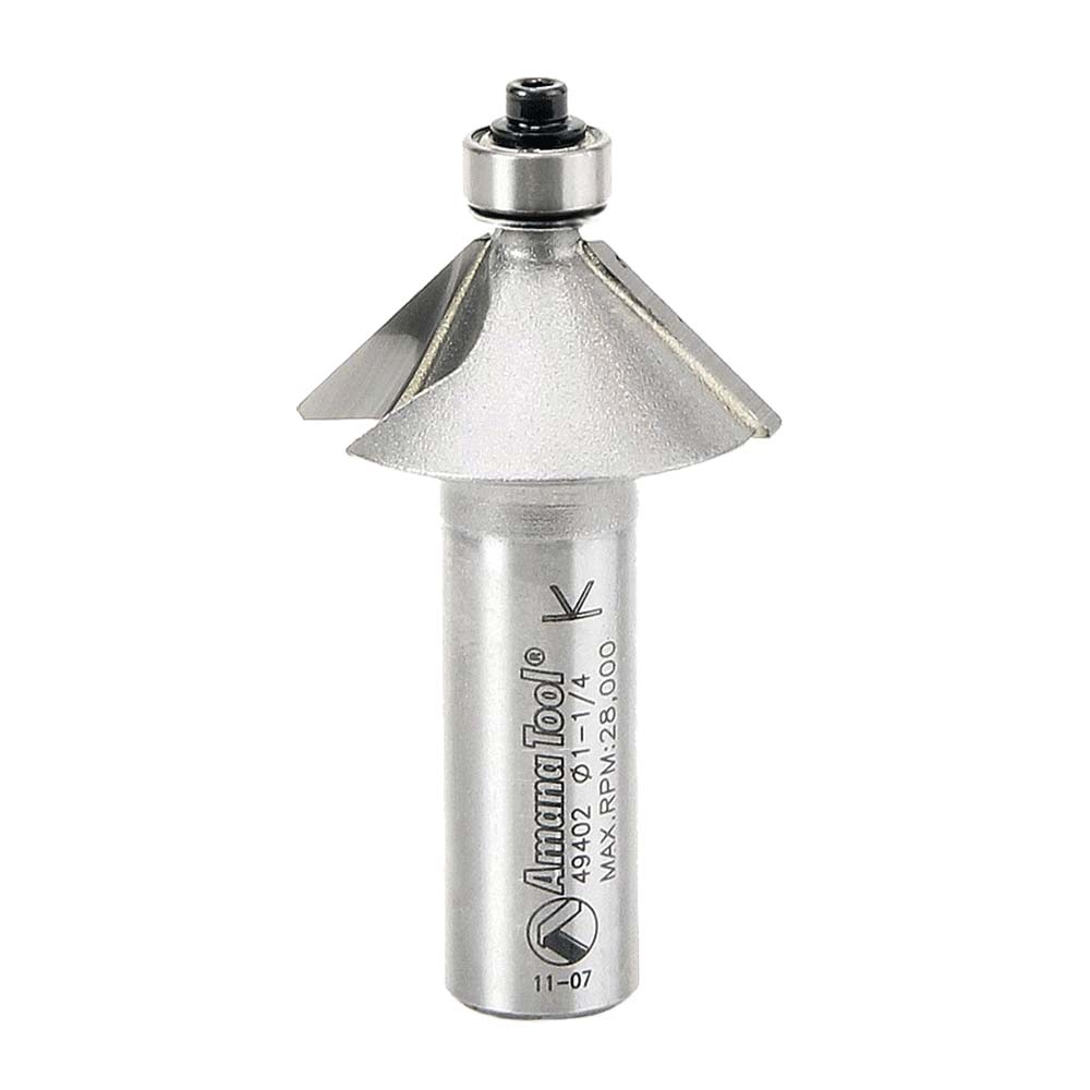 Chamfer Router Bit | 45 Degree x 1 1⁄4 Dia x 1⁄2 x 1⁄2