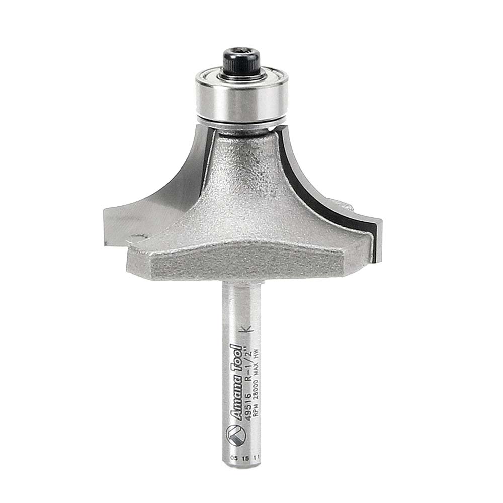 Corner Rounding Router Bit | 1⁄2 Radius x 1 1⁄2 Dia x 3⁄4 x 1⁄4