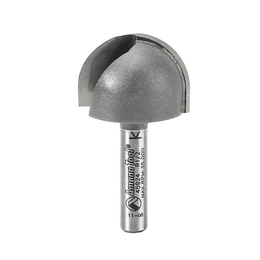 Amana Tool. Core Box Router Bit | 1⁄2 Radius x 1 Dia x 5⁄8 x 1⁄4"Shank | 45924 