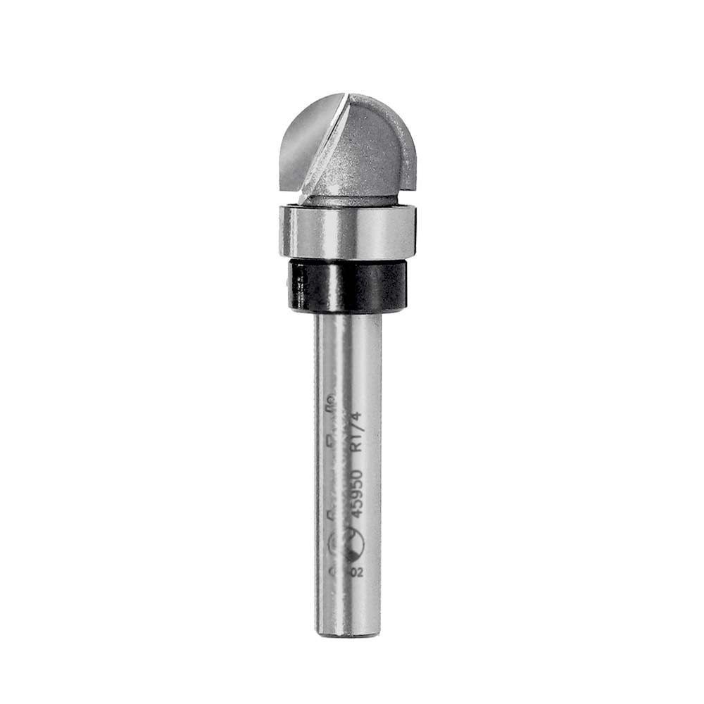 Amana Tool. Core Box Router Bit | 1⁄4 Radius x 1⁄2 Dia x 3⁄8 x 1⁄4"Shank with Upper BB | 45950 