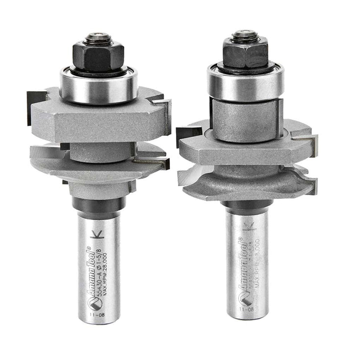 Amana Tool. Ogee Stile & Rail Router Bit Set | 1 5⁄8 Dia x 1 1⁄16 x 1⁄4 Radius x 1⁄2" Shank | 55430 