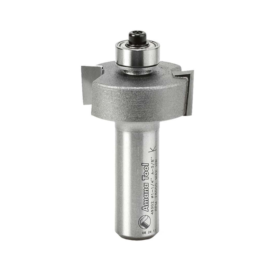 Amana Tool. Rabbet Router Bit | 3⁄8 Depth x 1 1⁄4 Dia x 1⁄2 x 1⁄2" Shank | 49302 