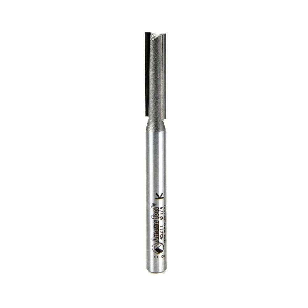 Straight Plunge Router Bit | 2 Flute | 1⁄4 Dia x 1