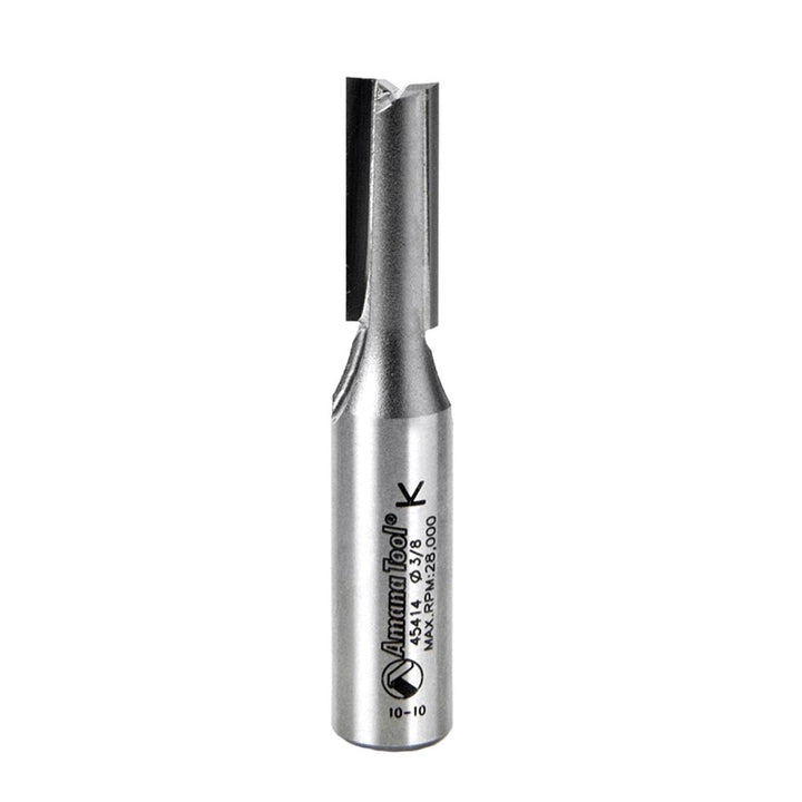 Amana Tool. Straight Plunge Router Bit | 2 Flute | 3⁄8 Dia x 1" x 1⁄2 Shank | 45414-PS 