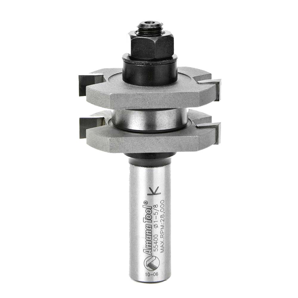 Amana Tool. Tongue & Groove Assembly Router Bit | 3⁄8 Kerf x 1 5⁄8 Dia x 3⁄4 x 1⁄2" Shank | 55400 