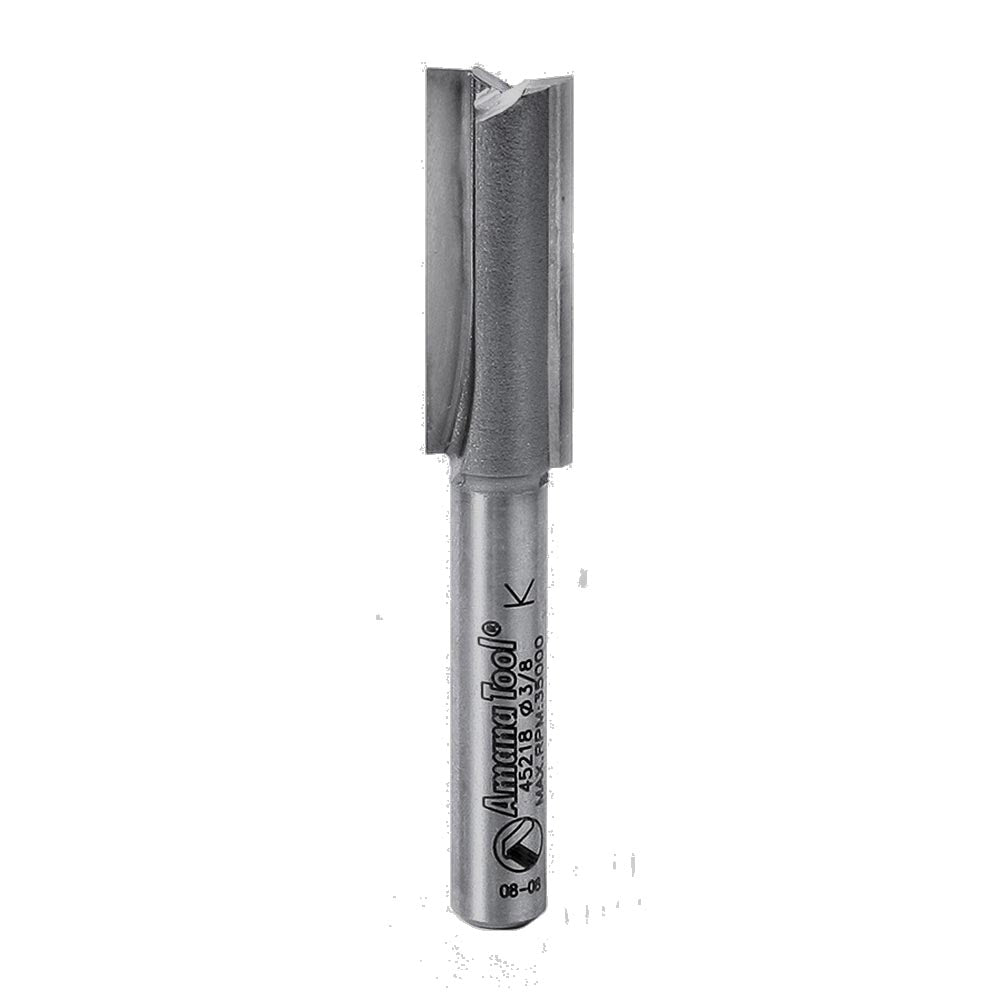 Amana Tool. Straight Plunge Router Bit | 2 Flute | Various Dia x 1" x 1⁄4 Shank | 45218 