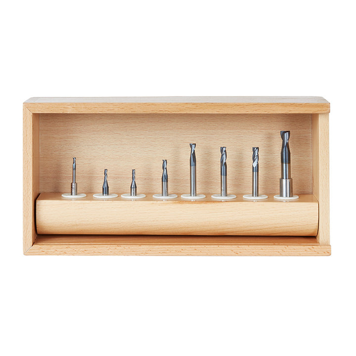 Amana Tool.Spiral End Mill CNC Router Bit Collection | 8 Piece | 1⁄8, 1⁄4 & 3⁄8" Shank | AMS-152