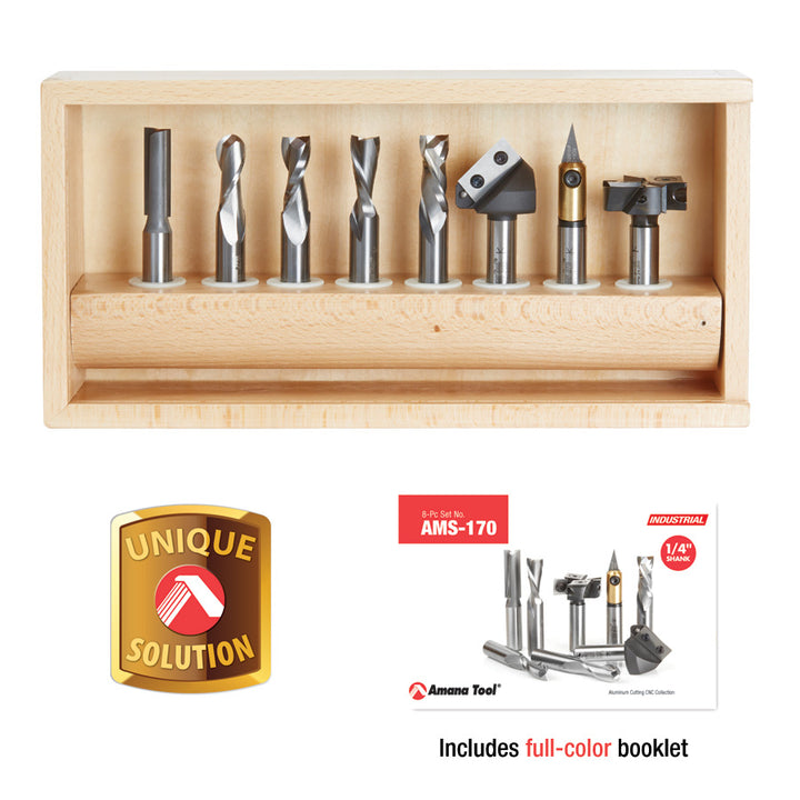 Amana Tool. General Purpose CNC Router Bit Collection | 8 Piece | 1⁄2" Shank | AMS-170 