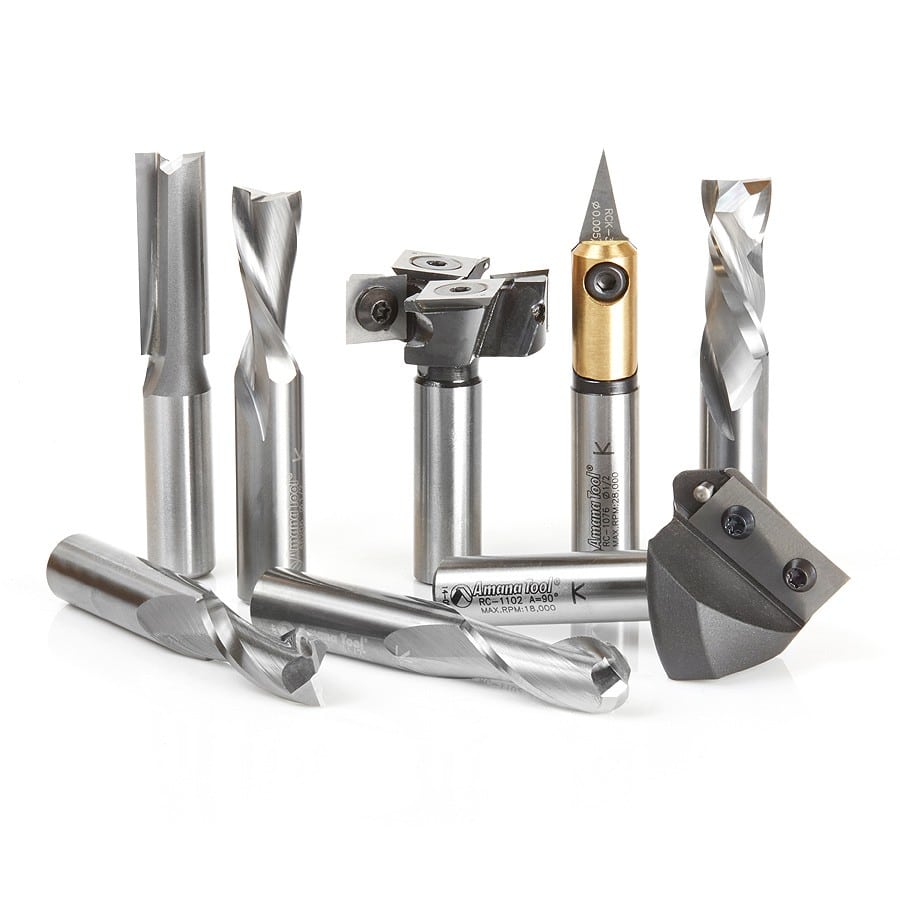Cnc Router Bit Collection R32 General Purpose CNC Router Bit Collection | 8 Piece | 1⁄2