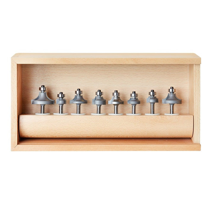 Amana Tool. Router Bit Set | 8 Piece | Corner Round & Beading 1⁄4" Shank | AMS-550 Router Bit Set | 8 Piece | Corner Round & Beading 1⁄4" Shank | AMS-550