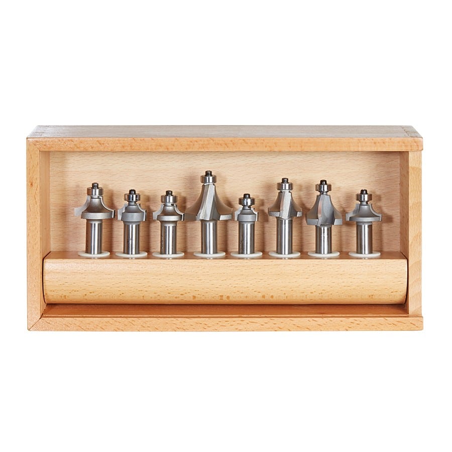 Amana Tool. Router Bit Set | 8 Piece | Corner Round & Beading 1⁄2" Shank | AMS-555 