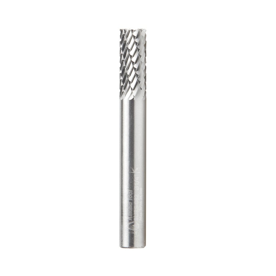 Amana Tool. SB Burrs Cylindrical with End Double Cut Burr Bit | 1⁄4 Dia x 5⁄8 x 1⁄4 Shank | BURS-082 