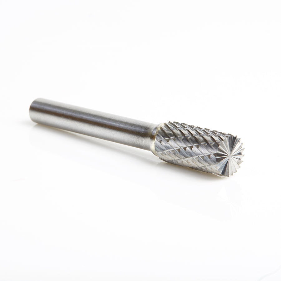 Amana Tool. SB Burrs Cylindrical with End Double Cut Burr Bit | 3⁄8 Dia x 3⁄4 x 1⁄4 Shank | BURS-084 