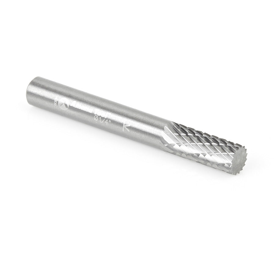 Amana Tool. SA Cylindrical No End Double Cut Burr Bit | 1⁄4 Dia x 5⁄8 x 1⁄4 Shank | BURS-100 