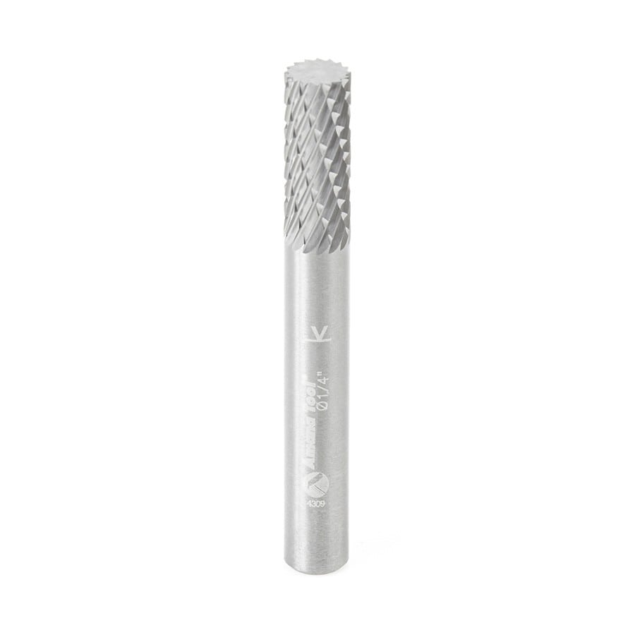 Amana Tool. SA Cylindrical No End Double Cut Burr Bit | 1⁄4 Dia x 5⁄8 x 1⁄4 Shank | BURS-100 