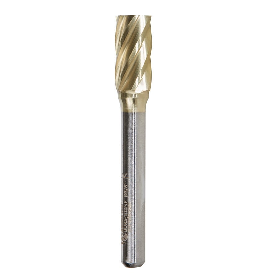 Amana Tool. SA Cylindrical No End Non-Ferrous Burr Bit | 3⁄8 Dia x 3⁄4 x 1⁄4 Shank | BURS-102NF 