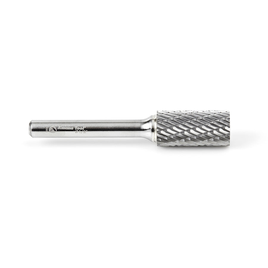 Amana Tool. SA Cylindrical No End Double Cut Burr Bit | 1⁄2 Dia x 1 x 1⁄4 Shank | BURS-104 