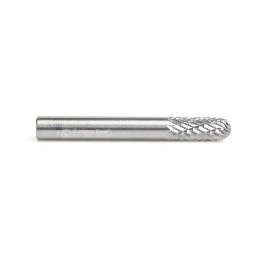 Amana Tool. SC Burrs Radius Cylinder Double Cut Burr Bit | 1⁄4 Dia x 5⁄8 x 1⁄4 Shank | BURS-120 