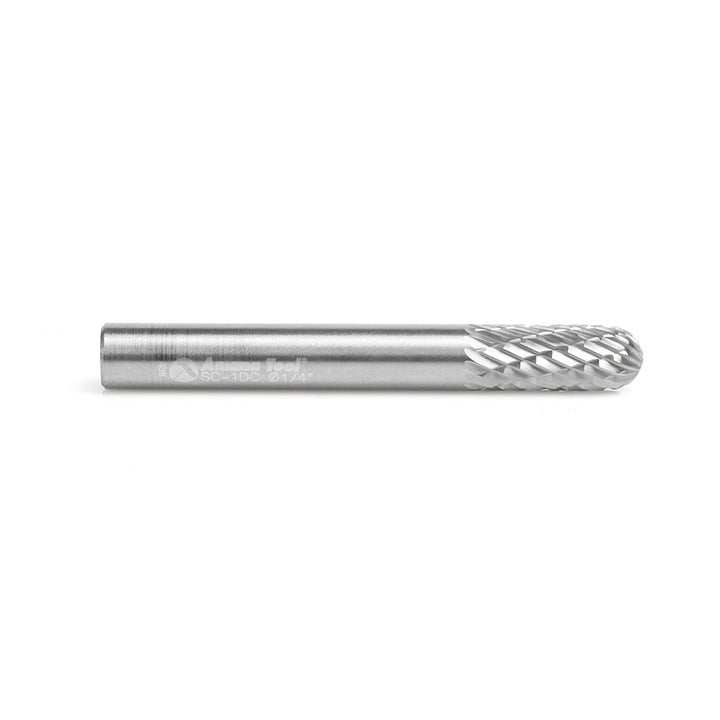 Amana Tool. SC Burrs Radius Cylinder Double Cut Burr Bit | 1⁄4 Dia x 5⁄8 x 1⁄4 Shank | BURS-120 