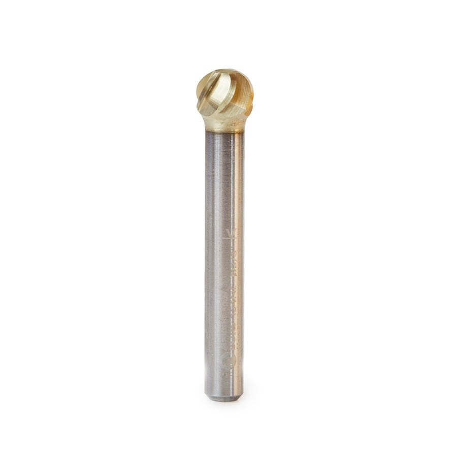 Amana Tool. SD Burrs Ball Non-Ferrous Burr Bit | 3⁄8 Dia x 5⁄16 x 1⁄4 Shank | BURS-154NF 