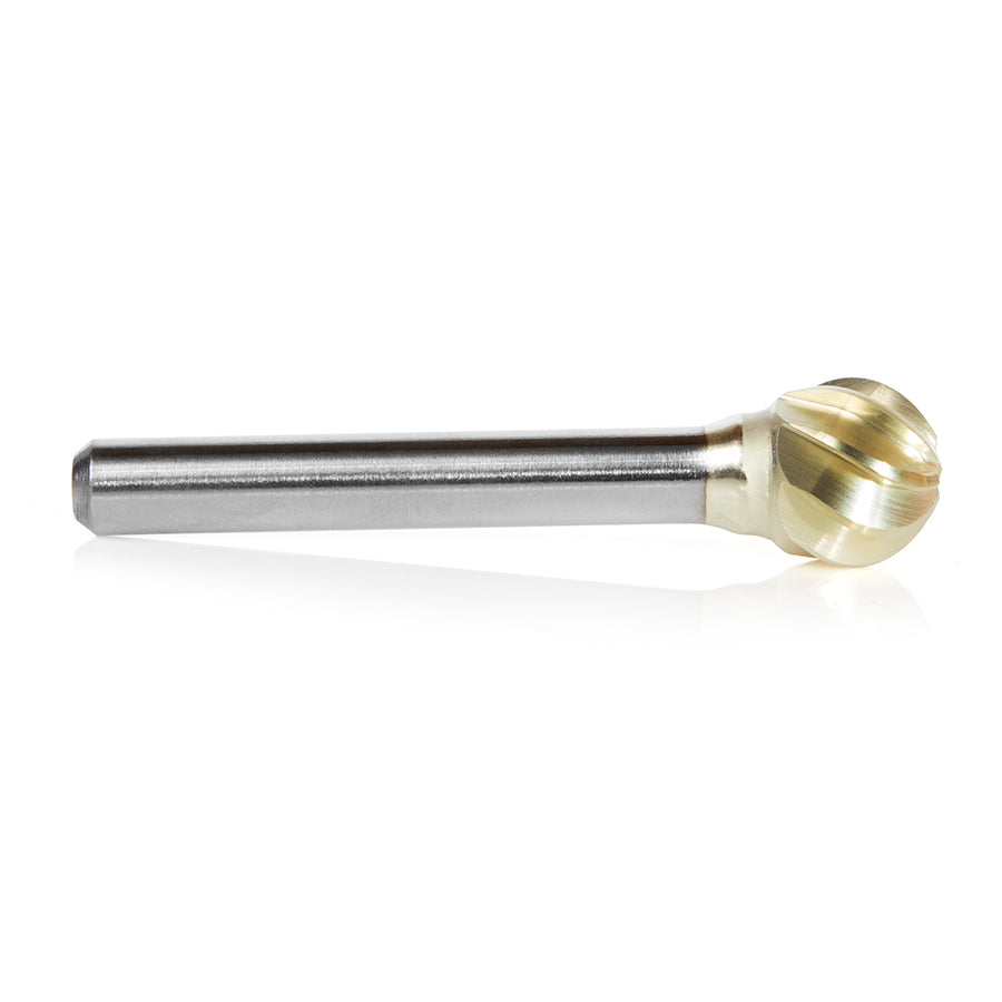 Amana Tool. SD Burrs Ball Non-Ferrous Burr Bit | 1⁄2 Dia x 7⁄16 x 1⁄4 Shank | BURS-158NF 