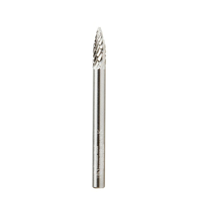 Amana Tool. SG Burrs Pointed Tree Double Cut Burr Bit | 1⁄8 Dia x 3⁄8 x 1⁄8 Shank | BURS-190 