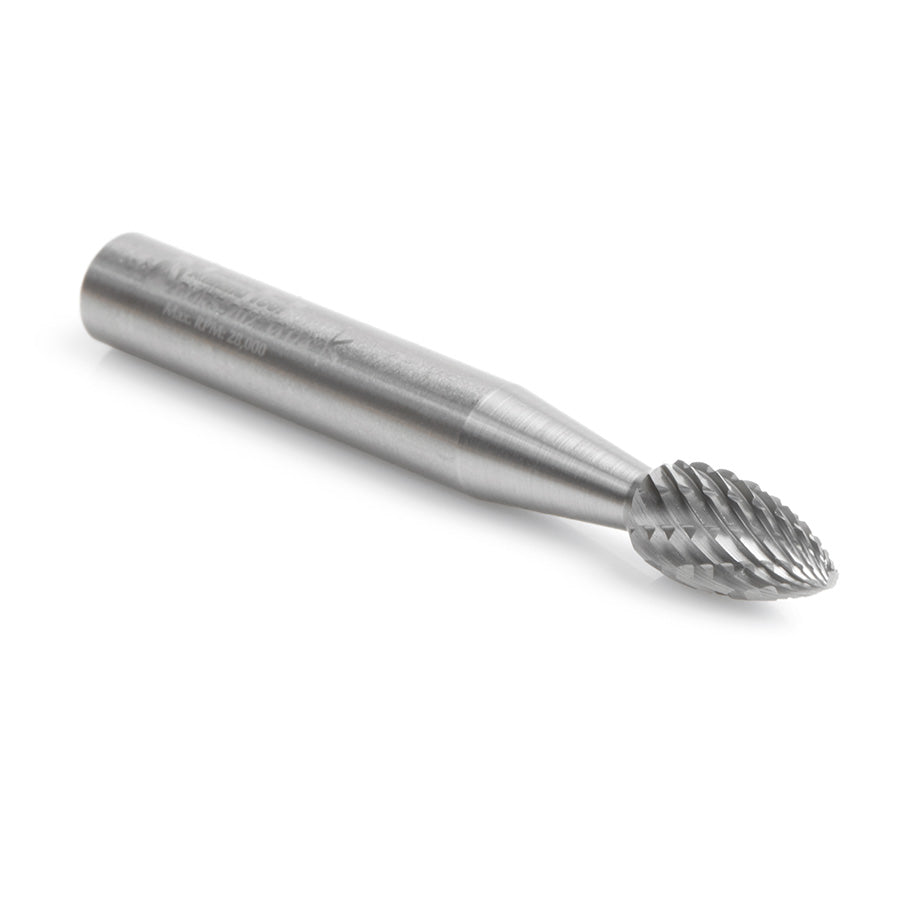 Amana Tool. SH Burrs Flame Double Cut Burr Bit | 1⁄4 Dia x 1⁄2 x 1⁄4 Shank | BURS-202 