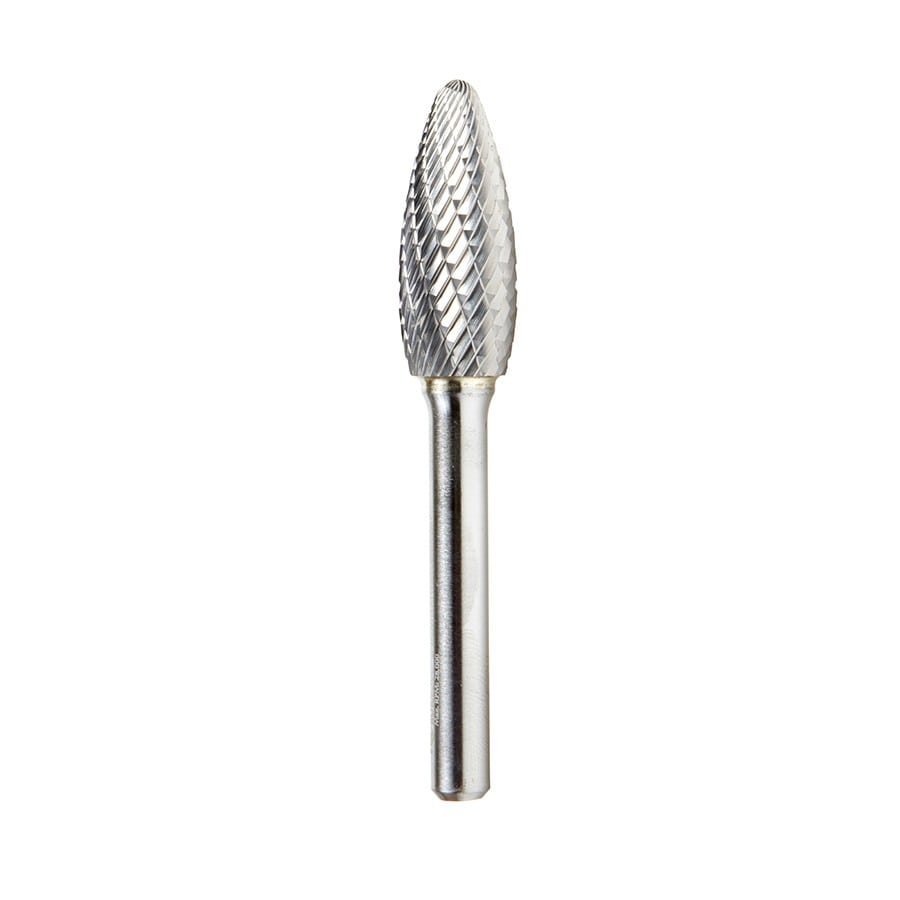 Amana Tool. SH Burrs Flame Double Cut Burr Bit | 1⁄2 Dia x 1 1⁄4 x 1⁄4 Shank | BURS-206