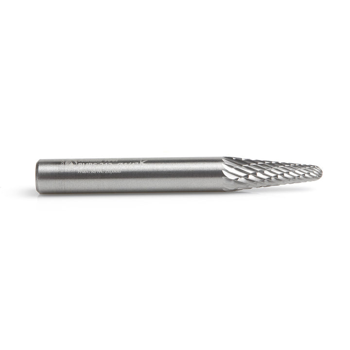 Amana Tool. SL Burrs Radius Cone Double Cut Burr Bit | 1⁄4 Dia x 5⁄8 x 1⁄4 Shank | BURS-212 