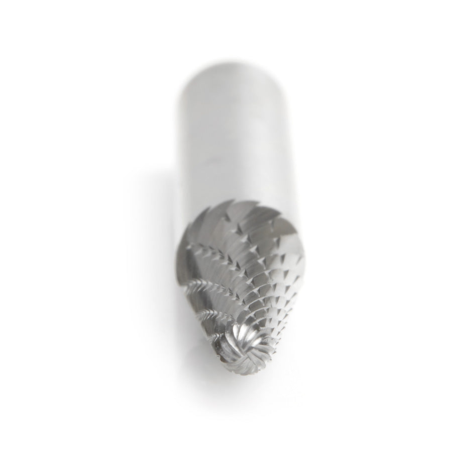 Amana Tool. SL Burrs Radius Cone Double Cut Burr Bit | 1⁄4 Dia x 5⁄8 x 1⁄4 Shank | BURS-212 