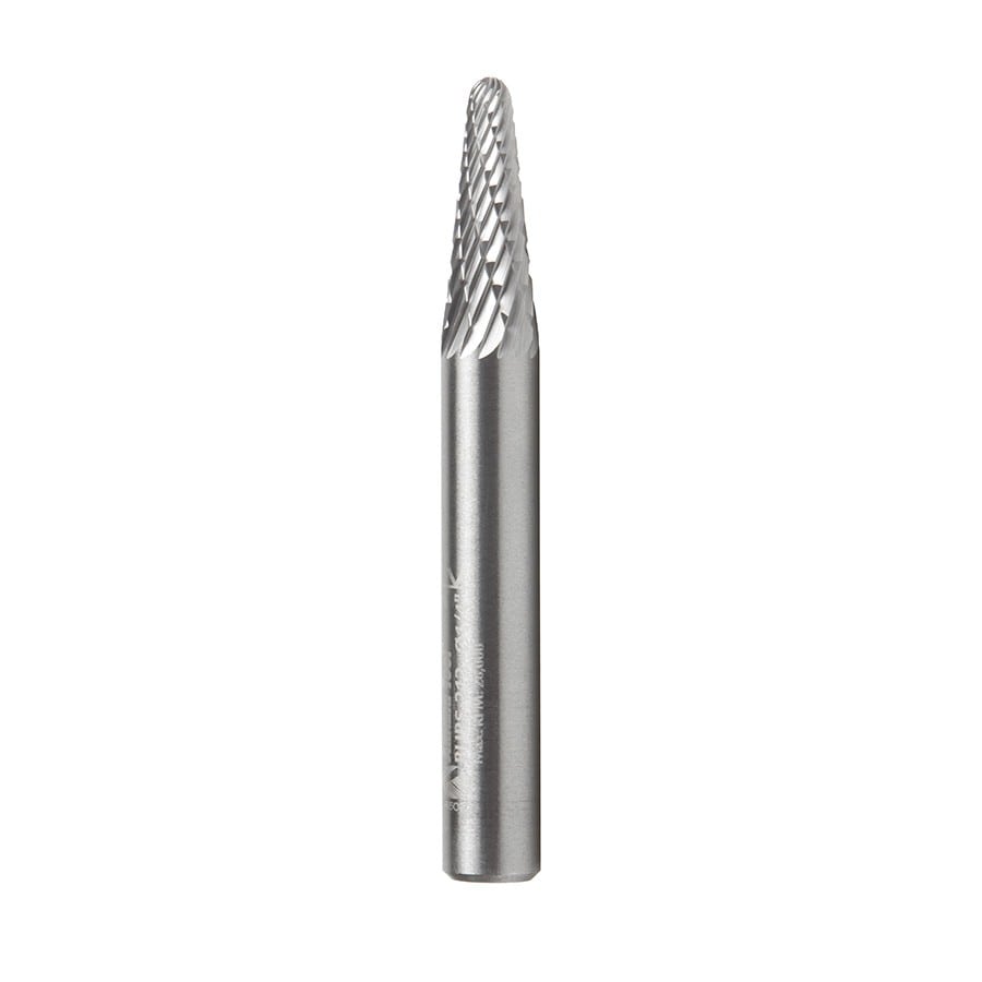 Amana Tool. SL Burrs Radius Cone Double Cut Burr Bit | 1⁄4 Dia x 5⁄8 x 1⁄4 Shank | BURS-212 