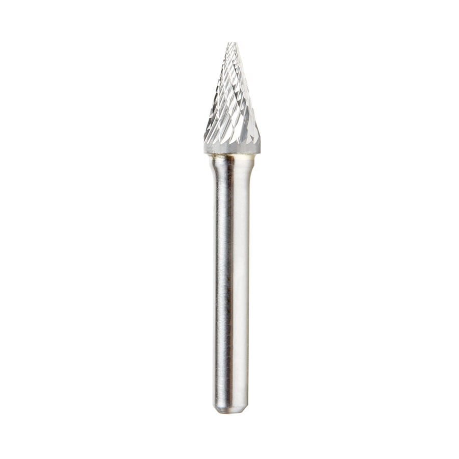 Amana Tool. SM Burrs Pointed Cone Double Cut Burr Bit | 3⁄8 Dia x 5⁄8 x 1⁄4 Shank | BURS-224 