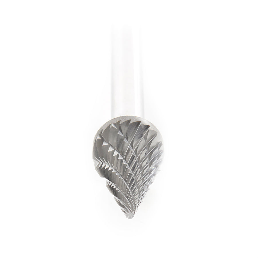 Amana Tool. SM Burrs Pointed Cone Double Cut Burr Bit | 1⁄2 Dia x 7⁄8 x 1⁄4 Shank | BURS-228 