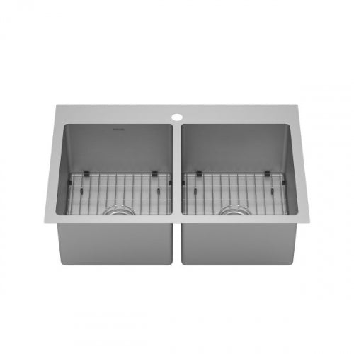 Karran Top Mount Stainless Steel Double Equal Bowl Sink - Elite EL-35