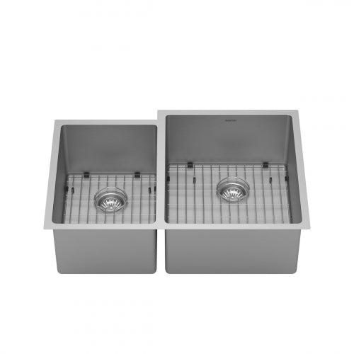 Karran Undermount Stainless Steel Double Bowl Sink - Small/Large - Elite EL-78L