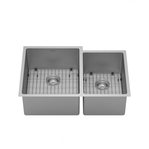 Karran Undermount Stainless Steel Double Bowl Sink - Large/Small - Elite E-78R