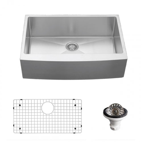 Karran Farmhouse Apron Front Stainless Steel Single Bowl Sink Kit - Elite EL-82