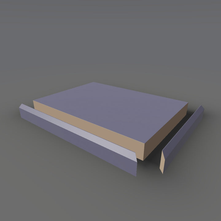 Formica 1196 exploded view - deck, bevel trim and MDF core