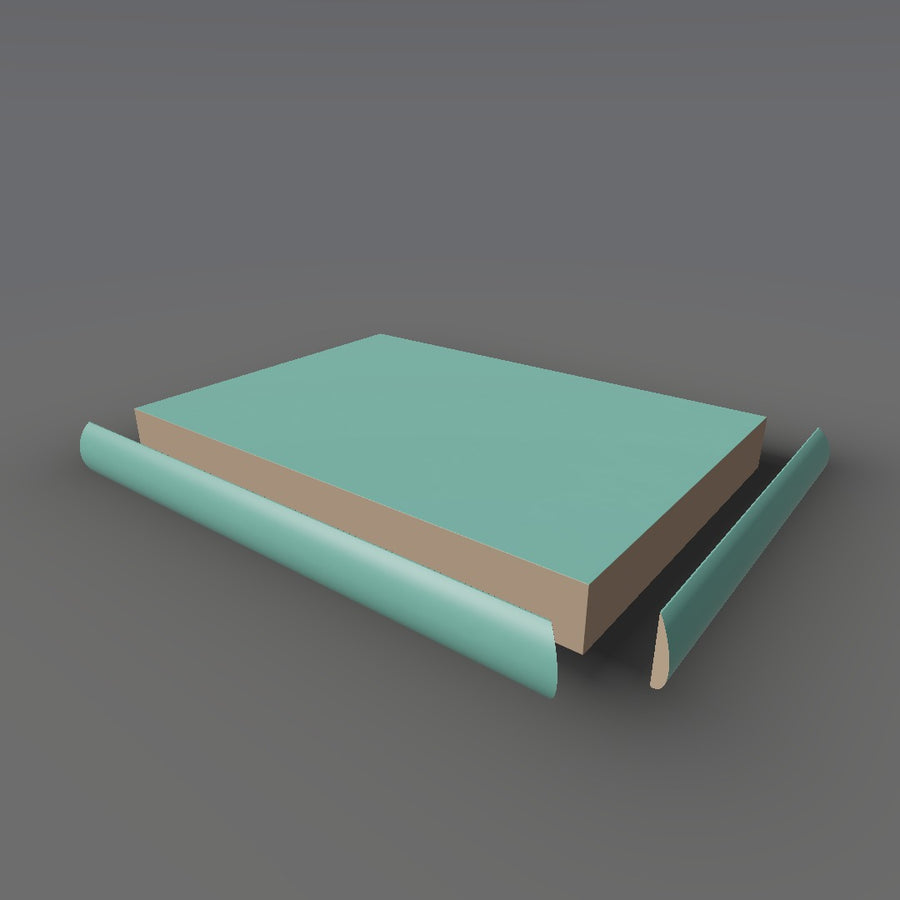 Formica 1198 exploded view - deck, bullnose trim and MDF core