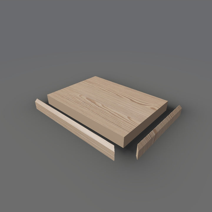Formica 1545 exploded view - deck, bevel trim and MDF core