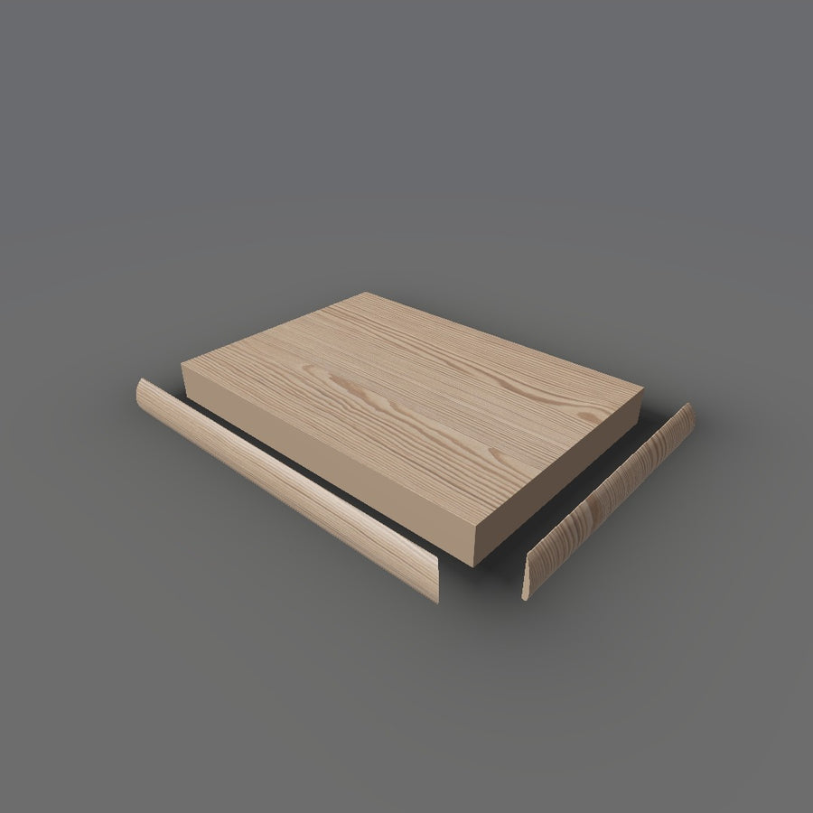 Formica 1545 exploded view - deck, bullnose trim and MDF core