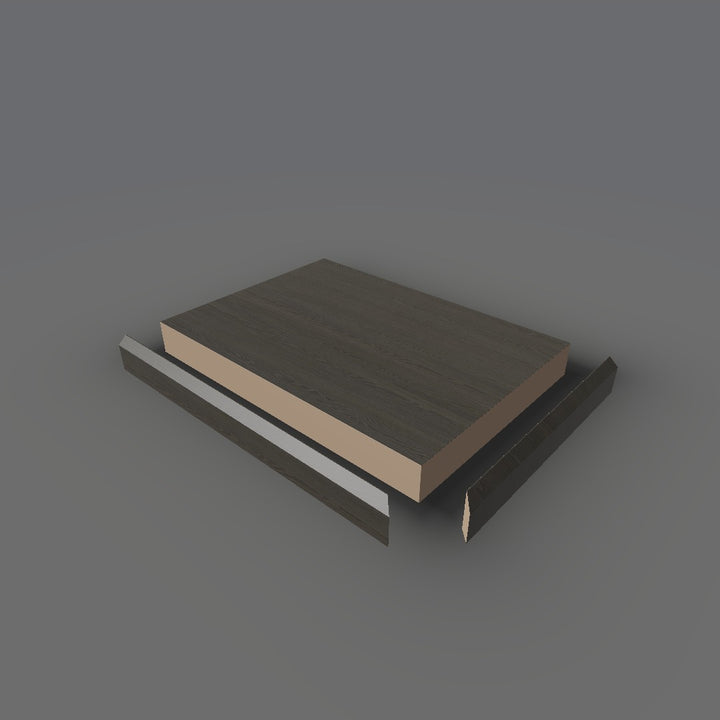 Formica 1547 exploded view - deck, bevel trim and MDF core